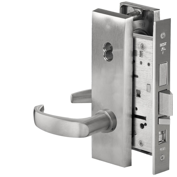 Best Grade 1 Office Mortise Lock, 14 Lever, N Escutcheon, SFIC Housing Less Core, Satin Chrome Finish, Fi 45H7AB14N626 - main